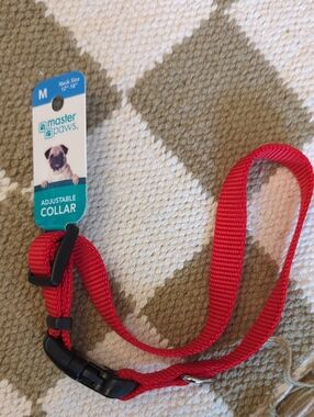 Master Paws Adjustable Red Dog Collar (M)